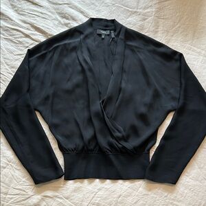 Theory Elegant Black V-Neck Longsleeve Blouse